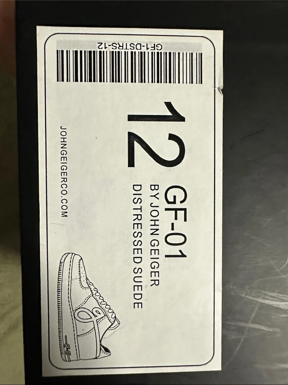 John Geiger GF-01 Distressed Suede Gray/White Casual Sneakers